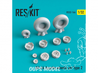 ResKit kit d'amelioration helicoptére RS32-0144 Ensemble de roues pour AH-64 Apache Type 2 1/32