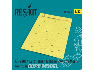 ResKit kit d'amelioration avion RSM32-0004 Masques de peinture EF-2000A Eurofighter Typhoon pour Trumpeter 1/32