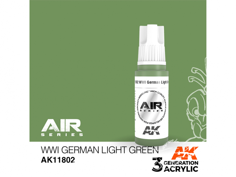 Ak interactive peinture acrylique 3G AK11802 Vert clair Allemand WWI 17ml AIR