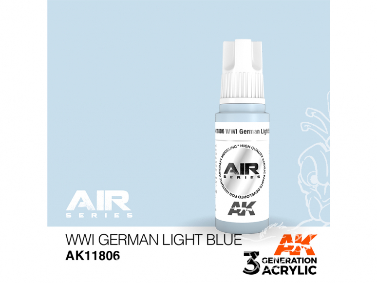 Ak interactive peinture acrylique 3G AK11806 Bleu clair Allemand WWI 17ml AIR