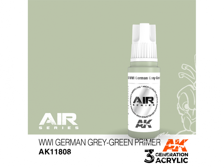 Ak interactive peinture acrylique 3G AK11808 Gris vert apprêt Allemand WWI 17ml AIR