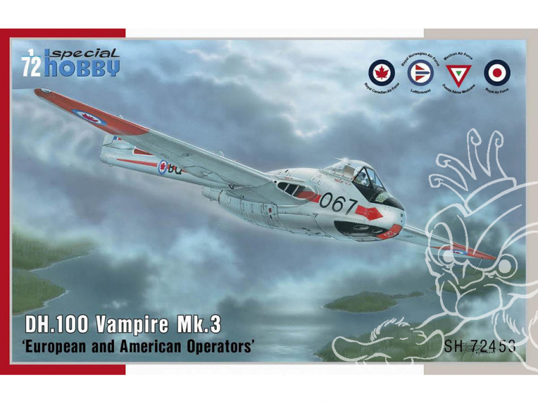 Special Hobby maquette avion 72453 DH.100 Vampire Mk.3 Opérateurs européens et américains 1/72