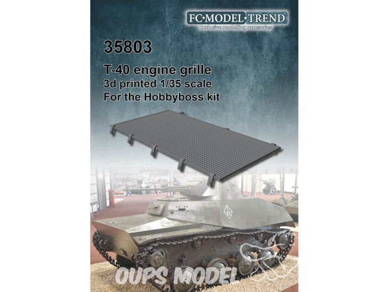 FC MODEL TREND accessoire résine 35803 Grille moteur T-40 1/35