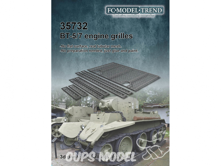 FC MODEL TREND accessoire résine 35732 Grilles moteur BT-5/7 1/35