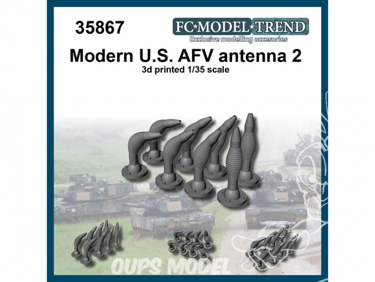 FC MODEL TREND accessoire résine 35867 Antennes 2 US AFV Modernes 1/35