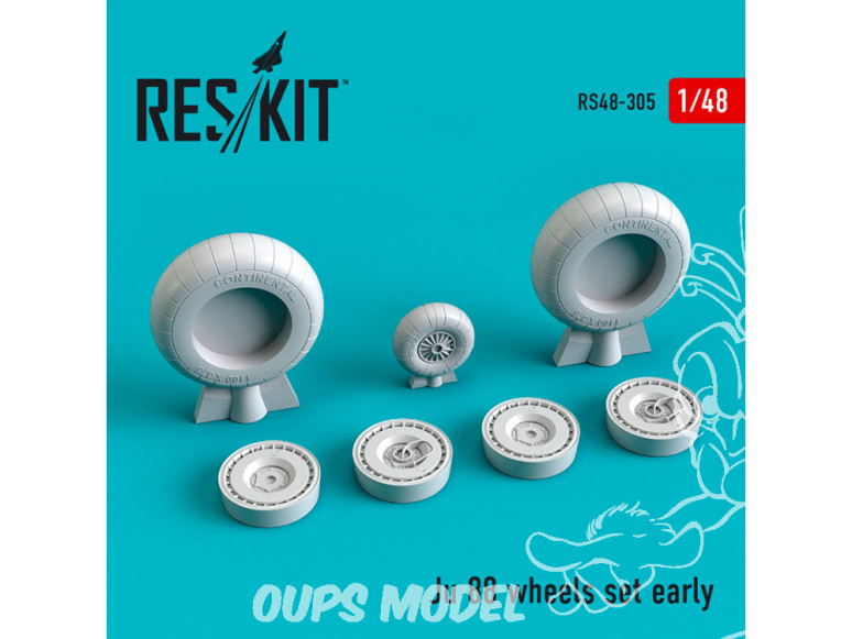 ResKit kit d'amelioration Avion RS48-0305 Roues en résine Ju 88 early type 1/48