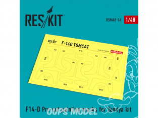 ResKit kit d'amelioration Hélicoptére RSM48-0014 Masques de peinture F-14D pour kit Tamiya 1/48