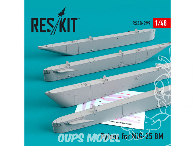 ResKit kit d'amelioration Avion RS48-0299 Pylônes pour MiG-25 BM 1/48