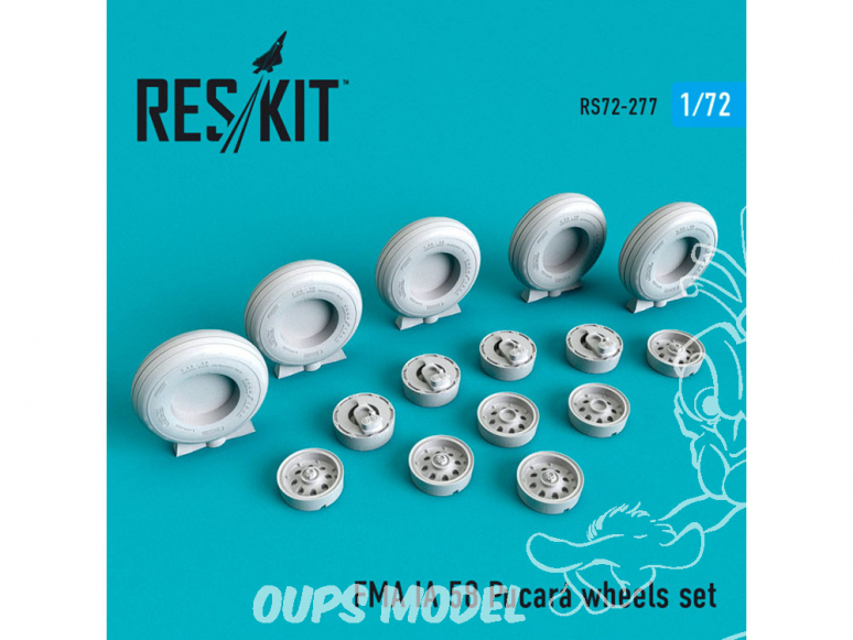 ResKit kit d'amelioration Avion RS72-0277 Jeu de roues FMA IA 58 Pucará 1/72