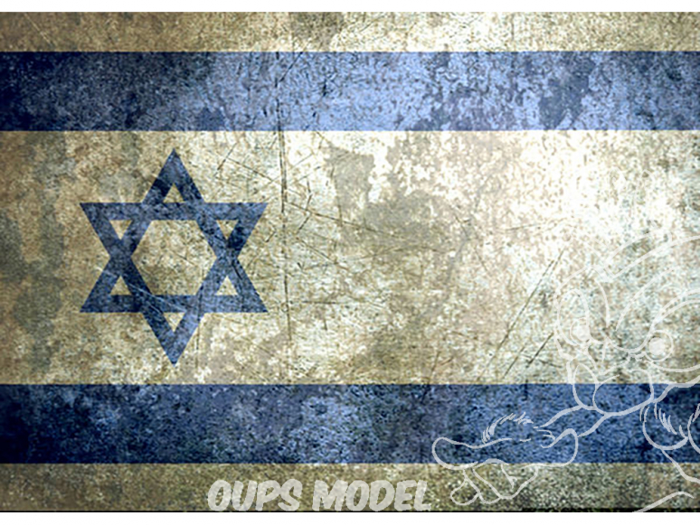 FC MODEL TREND Feuille autocollante 35358 Base adhésive Drapeau Israel Grunge 19 x 13cm