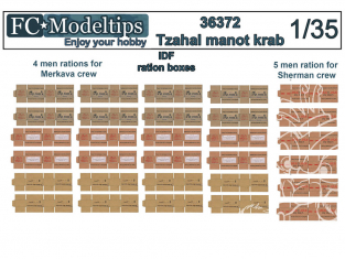 FC MODEL TREND accessoire papier 36372 Caisses ration IDF Tzahal manot krab 1/35