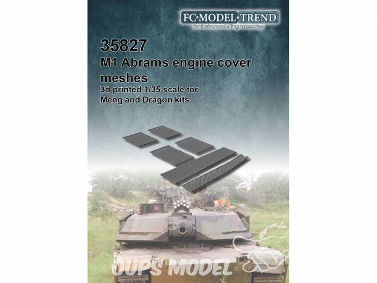 FC MODEL TREND accessoire résine 35827 Grilles moteur M1 Abrams 1/35