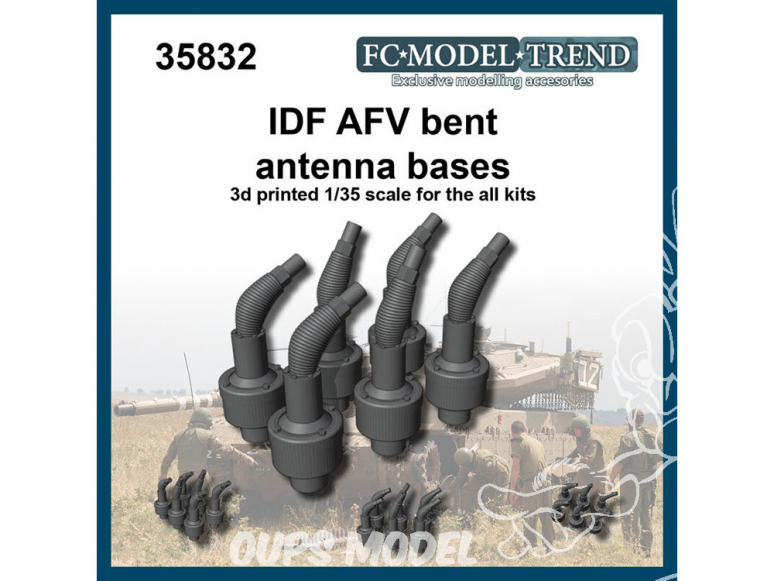 FC MODEL TREND accessoire résine 35832 Bases antennes coudées AFV IDF 1/35