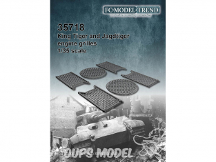 FC MODEL TREND accessoire résine 35718 Grilles moteur King Tiger & Jagdtiger 1/35