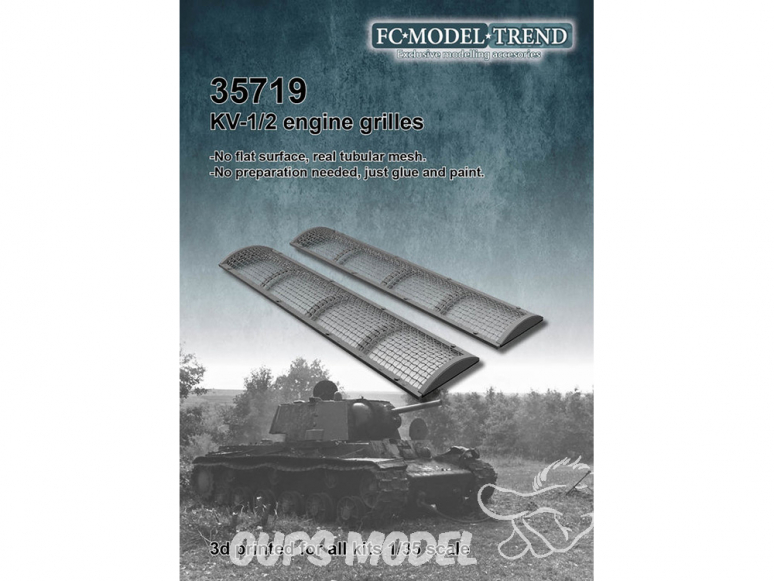 FC MODEL TREND accessoire résine 35719 Grilles moteur KV-1/2 1/35