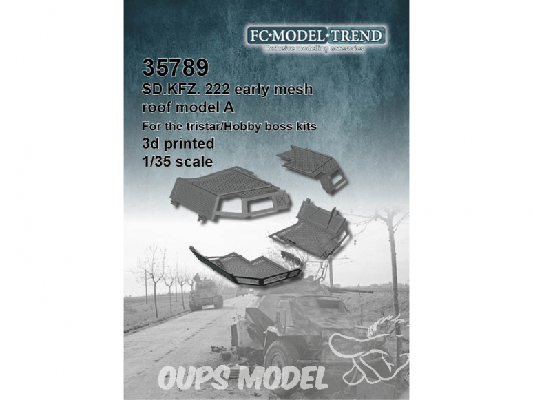 FC MODEL TREND accessoire résine 35789 Grille tourelle Sd.Kfz.222 Early Model A Tristar / Hobby Boss 1/35