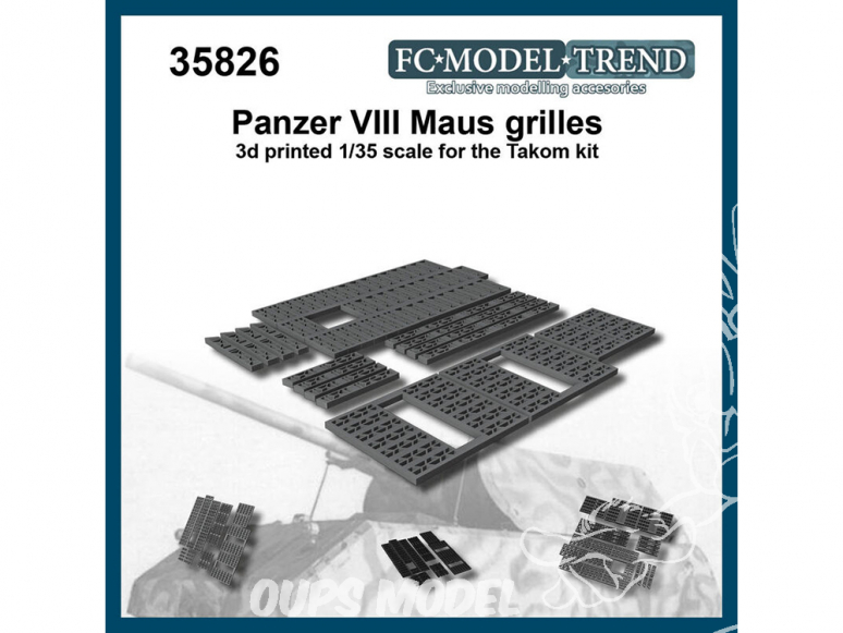 FC MODEL TREND accessoire résine 35826 Grilles Panzer VIII Maus 1/35