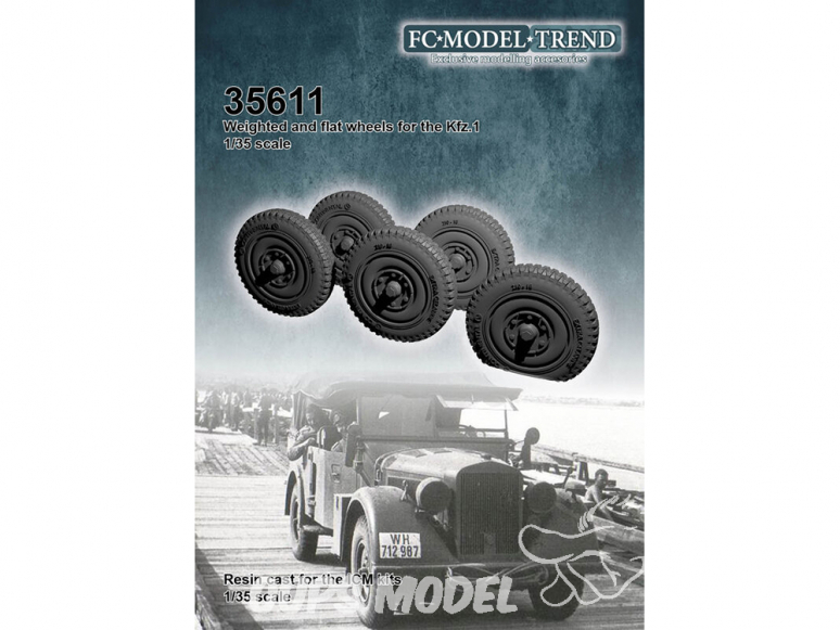 FC MODEL TREND accessoire résine 35611 Roues lestées Kfz.1 Icm 1/35