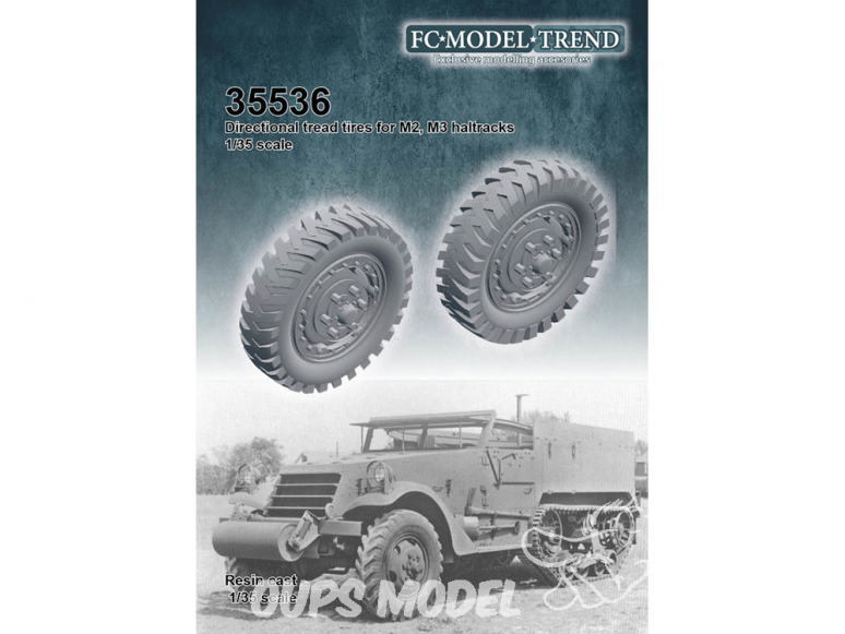 FC MODEL TREND accessoire résine 35536 Roues lestées directionnelles M2 / M3 Halftrack Dragon 1/35