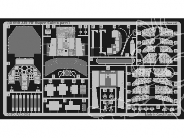 EDUARD photodecoupe avion 32090 Interieur AH-1W 1/32