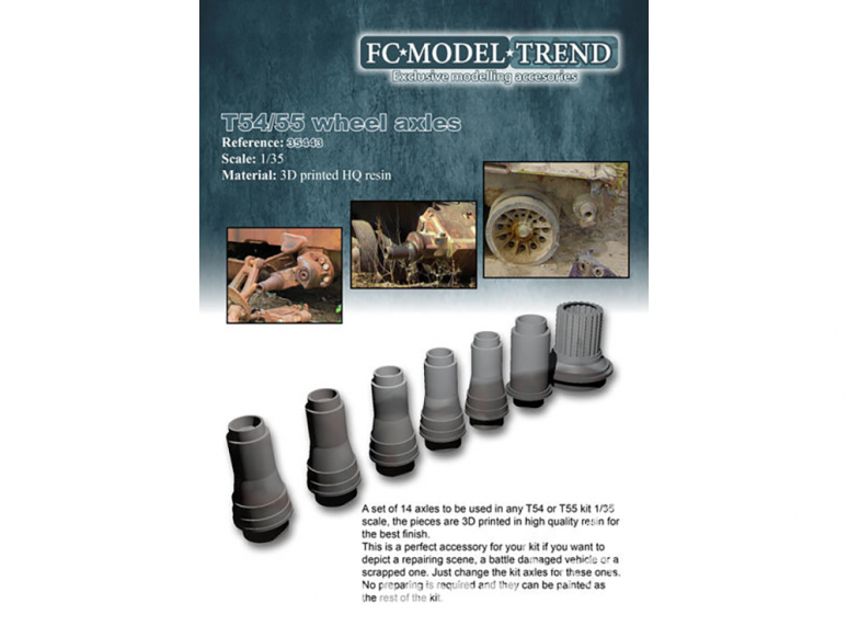 FC MODEL TREND accessoire résine 35443 Axes T-54/55 1/35