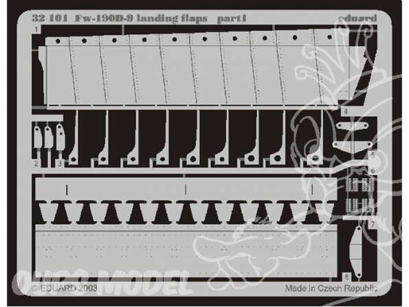 EDUARD photodecoupe avion 32101 Volets d atterrissage Fw190D-9 1/32