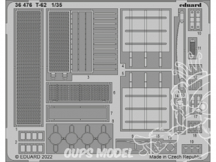 Eduard photodecoupe militaire 36476 Amélioration T-62 Zvezda 1/35