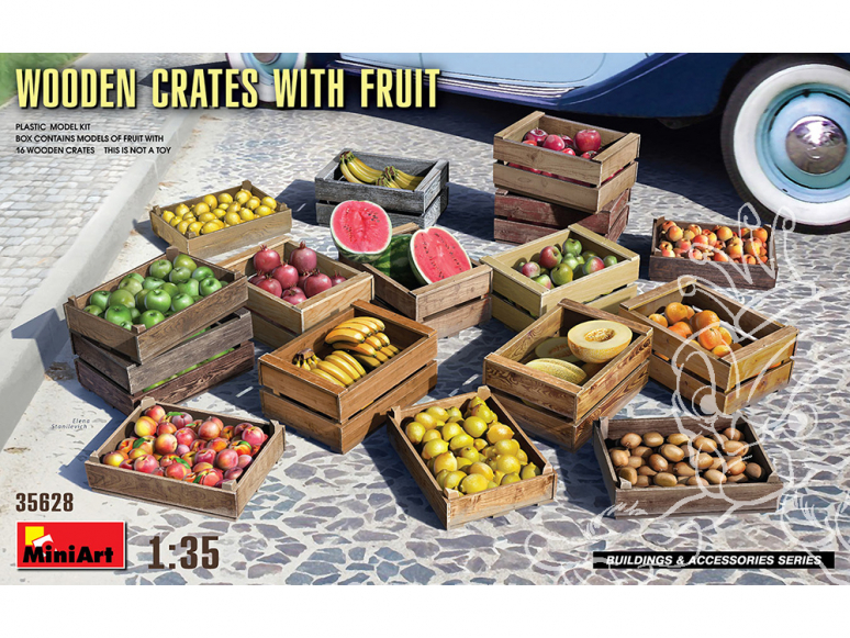 Mini Art maquette militaire 35628 CAISSES FACON EN BOIS AVEC FRUITS 1/35