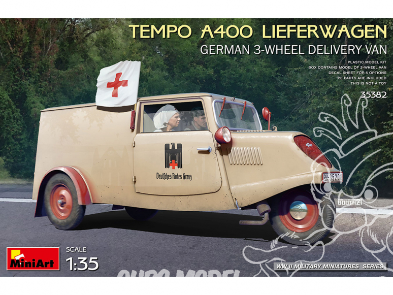 Mini Art maquette militaire 35382 TEMPO E400 3 ROUES Ambulance 1/35