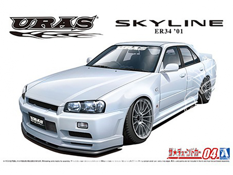 Aoshima maquette voiture 55342 Nissan Skyline URAS ER34 2001 1/24