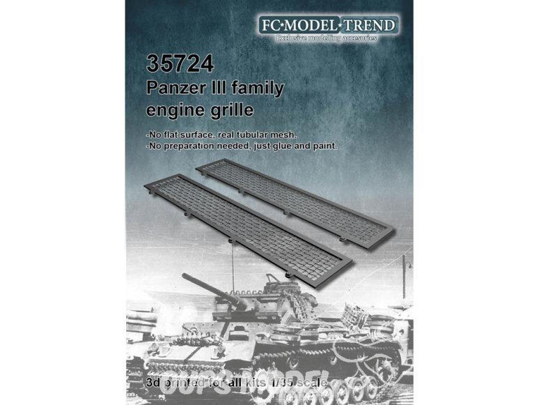 FC MODEL TREND accessoire résine 35724 Grilles moteur famille Panzer III 1/35