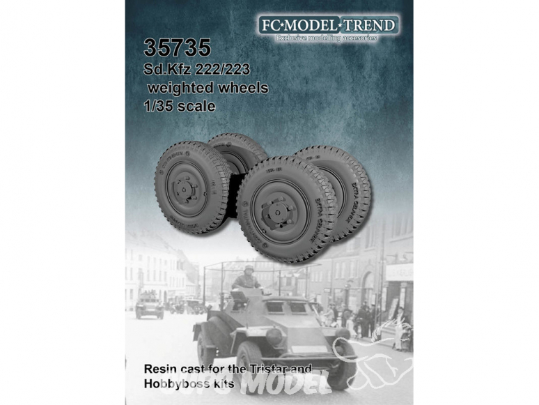 FC MODEL TREND accessoire résine 35735 Roues lestées Sd.Kfz. 222/223 Tristar / Hobby Boss 1/35