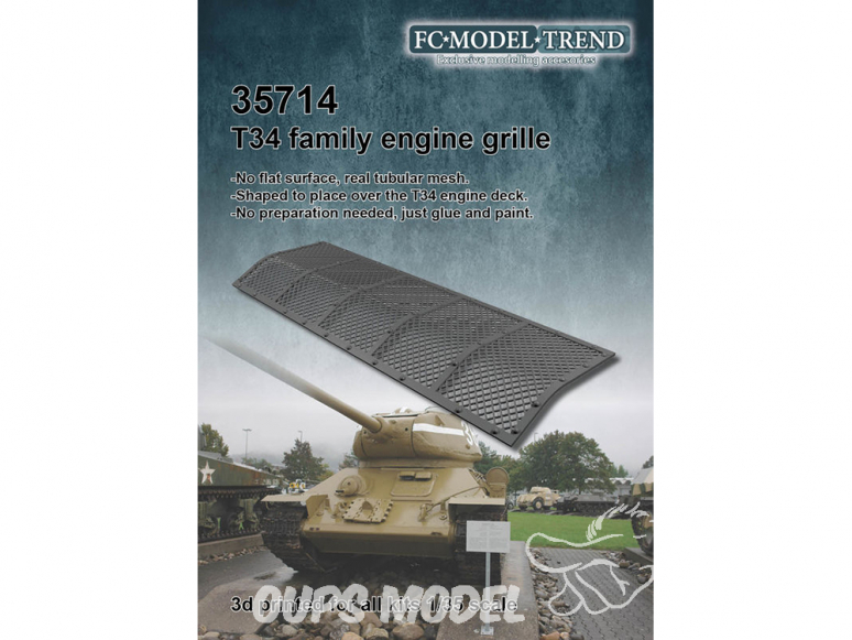 FC MODEL TREND accessoire résine 35714 Grille moteur T34 1/35