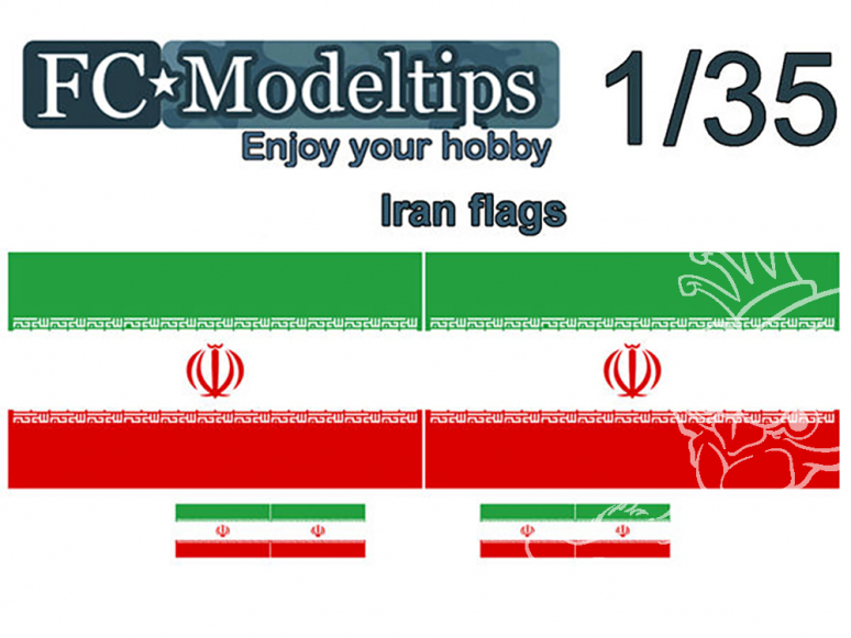 FC MODEL TREND Drapeau adaptable C35716 Drapeaux Iran 1/35