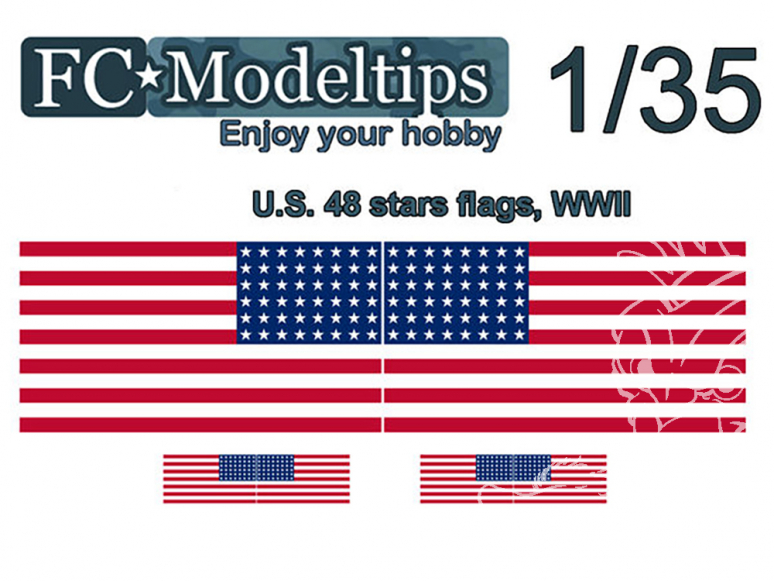 FC MODEL TREND Drapeau adaptable C35727 Drapeaux US WWII 48 étoiles 1/35