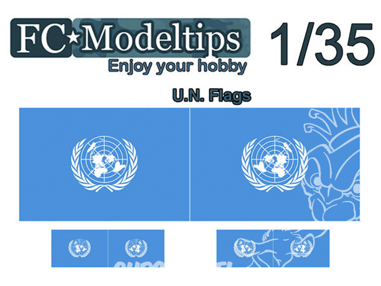 FC MODEL TREND Drapeau adaptable C35708 Drapeaux U.N. Nations unies 1/35