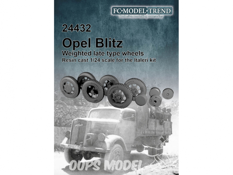 FC MODEL TREND accessoire résine 24432 Roues lestées Opel Blitz Italeri 1/24