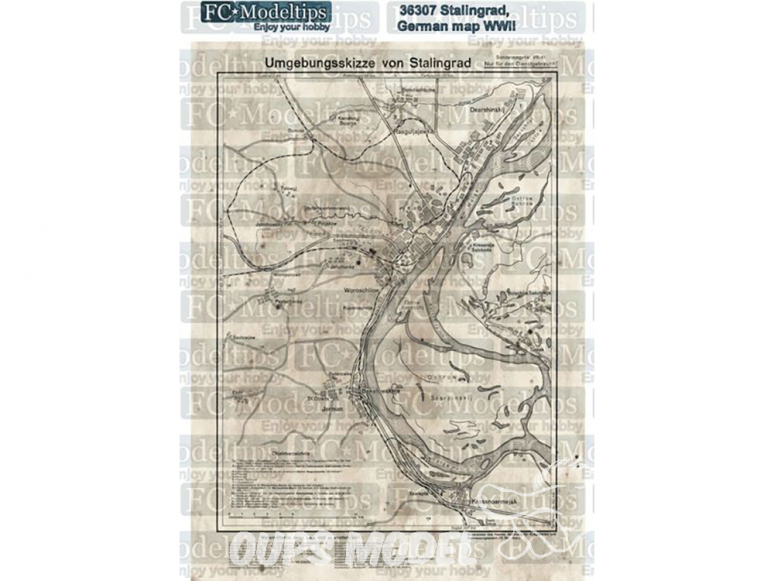 FC MODEL TREND Feuille autocollante 36307 Base adhésive Carte Allemande Stalingrad WWII