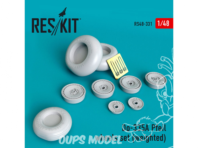 ResKit kit d'amelioration Avion RS48-0331 Roues en résine Do-335B Pfeil weighted 1/48