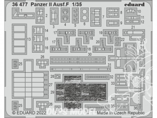 Eduard photodecoupe militaire 36477 Amélioration Panzer II Ausf.F Academy 1/35