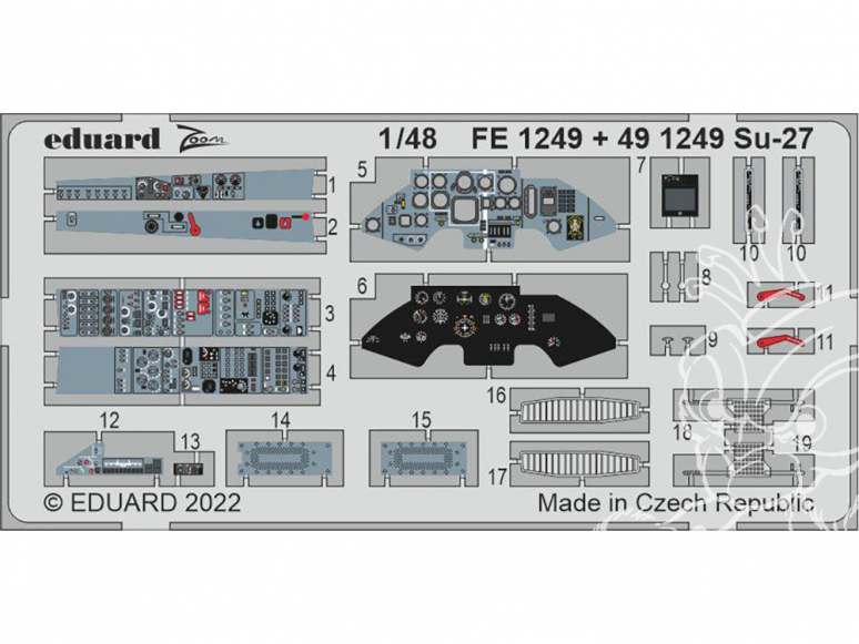 EDUARD photodecoupe avion 491249 Amélioration Sukhoi Su-27 Great Wall Hobby 1/48