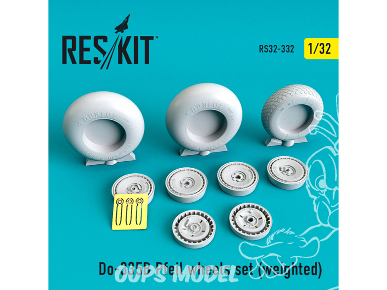 ResKit kit d'amelioration avion RS32-0332 Ensemble de roues pour Do-335B Pfeil weighted 1/32