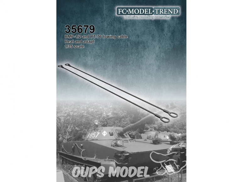 FC MODEL TREND accessoire résine 35679 Cable de remorquage BMP 1/2 & PT-76 1/35