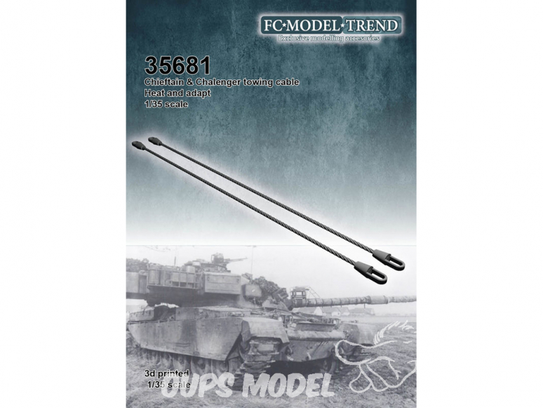 FC MODEL TREND accessoire résine 35681 Cable de remorquage Chieftain / Challenger 1/35