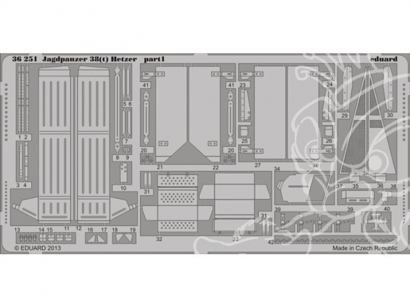 Eduard photodecoupe militaire 36251 Jagdpanzer 38t Hetzer 1/35