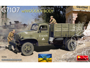 MINI ART maquette militaire 35386 CAMION CARGO 1,5t 4×4 G7107 avec CAISSE FACON BOIS 2 PERSONNAGES INCLUS 1/35