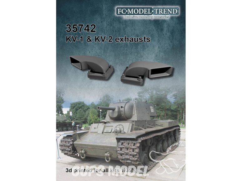 FC MODEL TREND accessoire résine 35742 Echappement KV-1/2 1/35