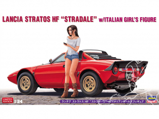 HASEGAWA maquette voiture 20543 Lancia Stratos HF "Stradale" avec figurine de fille italienne 1/24