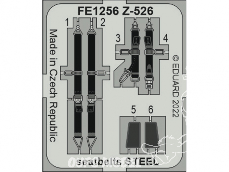 EDUARD photodecoupe avion FE1256 Harnais métal Z-526 Eduard 1/48