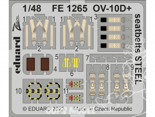 EDUARD photodecoupe avion FE1265 Harnais métal OV-10D+ Icm 1/48